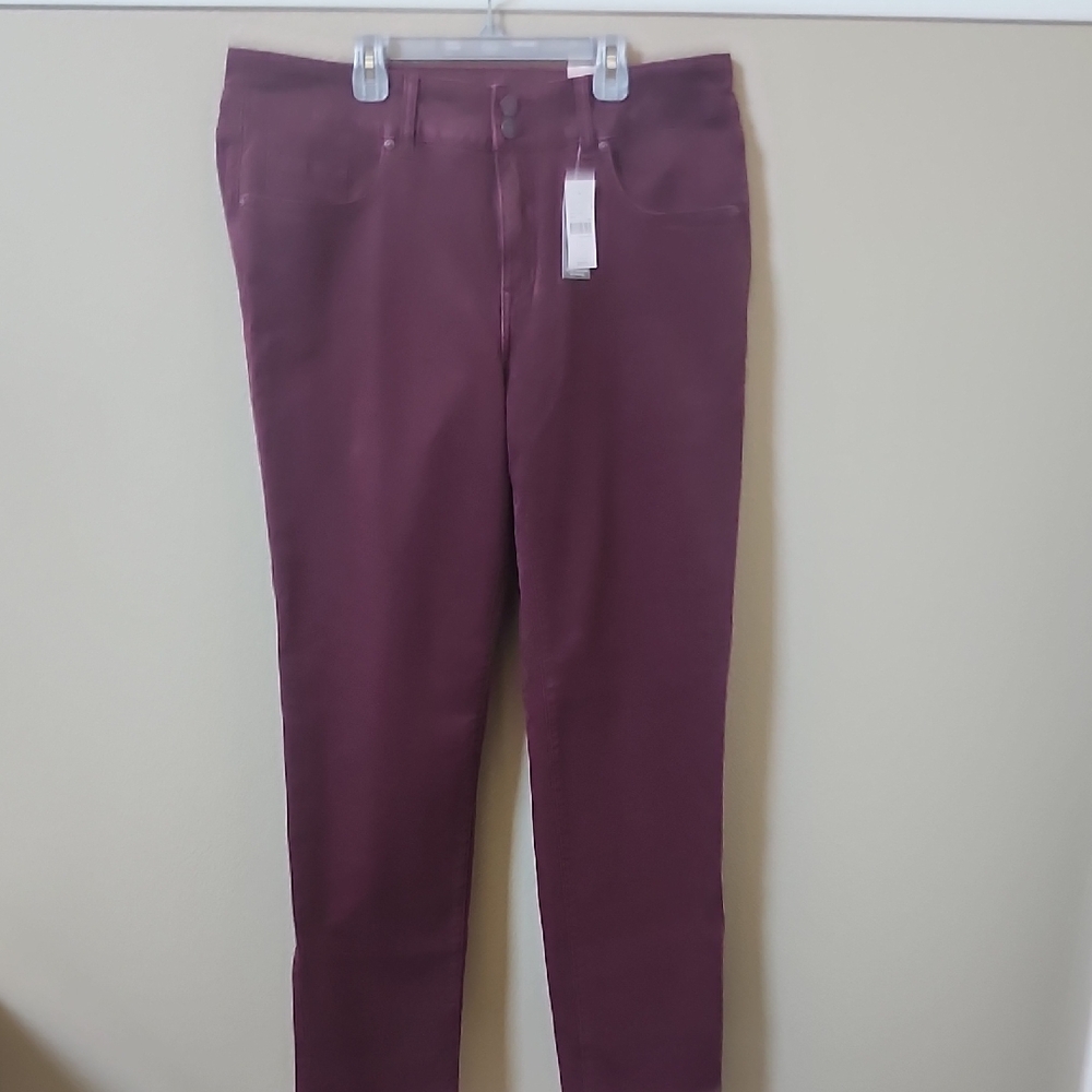 Lane Bryant Straight Leg Jeans in Deep Burgundy
